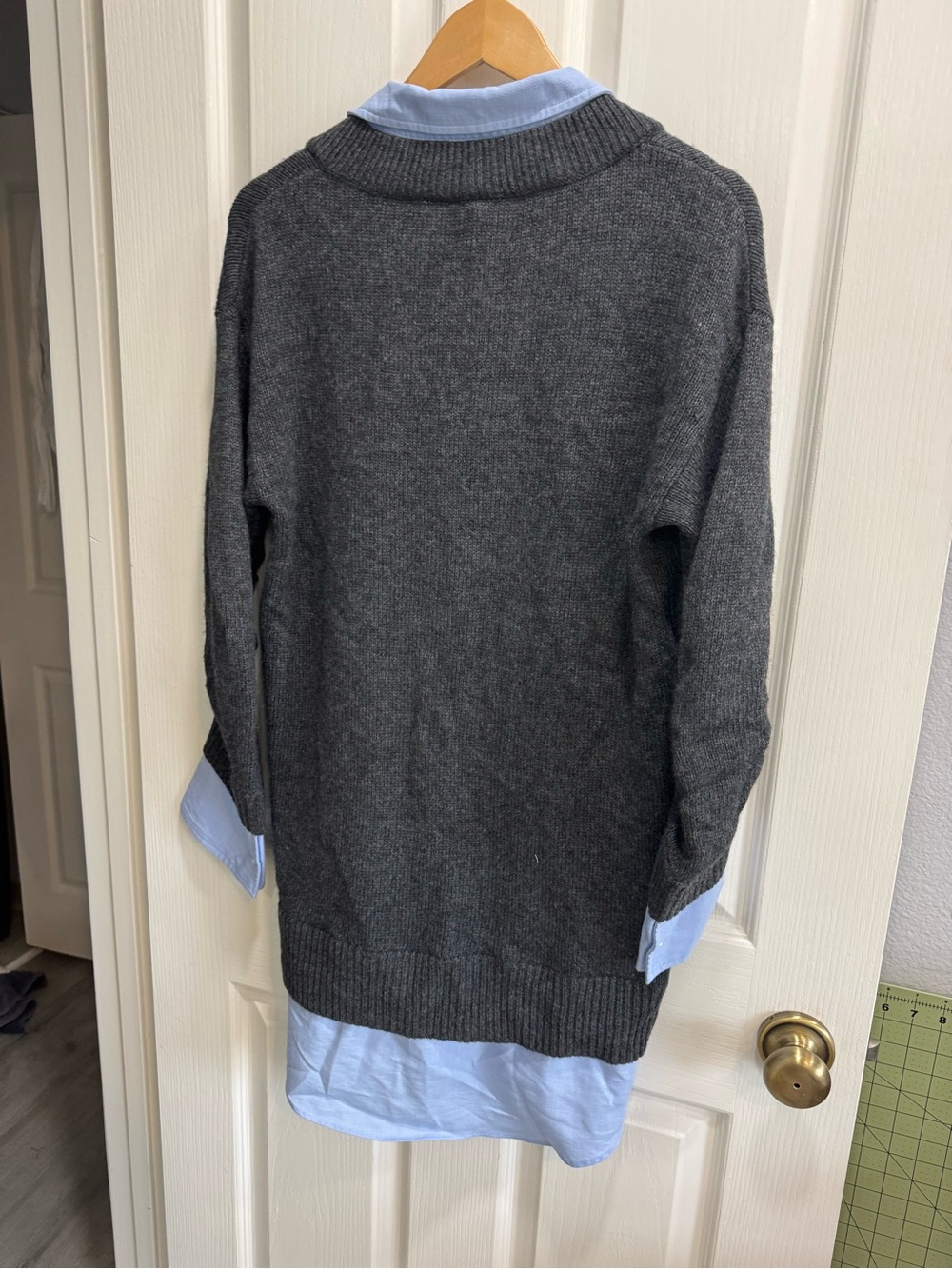 NWT Cinq a Sept Santina Oversized Grey Sweater Shirt Dress - Picture 3 of 7